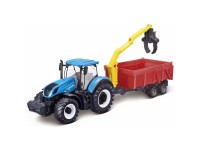 TRACTOR CU REMORCA SI BRAT INCARCARE JUCARIE NEW HOLLAND T7.315